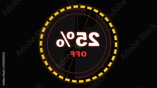 Rotating Black Friday Sale Badge with 25% Discount Percentage Animation