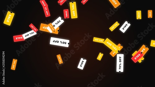 Falling Discount Sale Tags for Black Friday Shopping Promotion