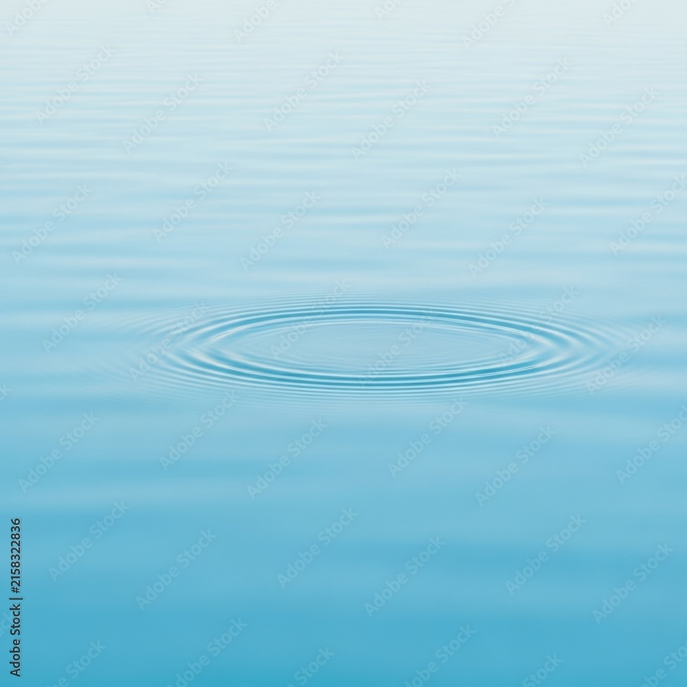 Fototapeta premium Calm Water Surface with Ripple Rings in Soft Light.