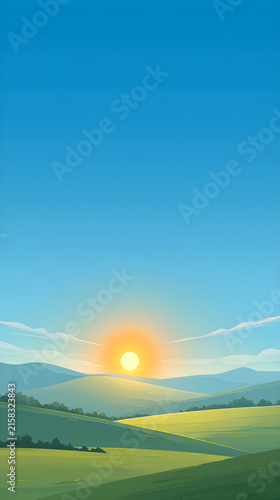 sunrise over the field