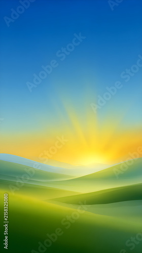 Sunrise over the fields