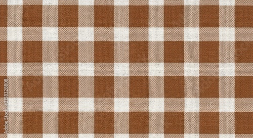 Classic Brown and White Checkered Pattern Background.