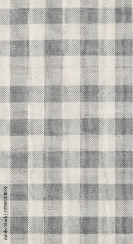Classic Gray and White Checkered Fabric Pattern Texture.