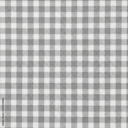 Classic Gray and White Checkered Fabric Pattern.