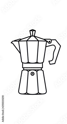 Classic Italian Moka Pot Coffee Maker Illustration.