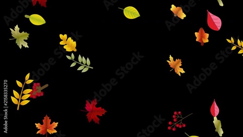 [4k / transparent / loop] falling autumn leaves animation overlay