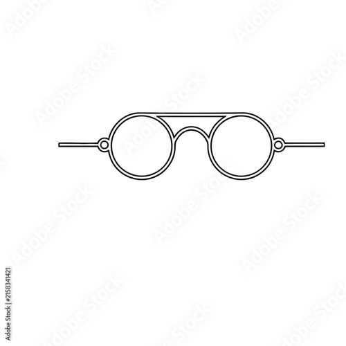Round Glasses Outline