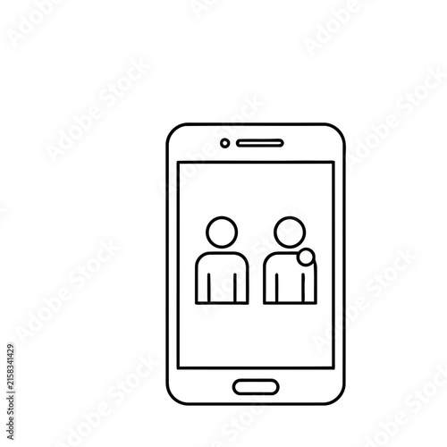 Smartphone with two user icons