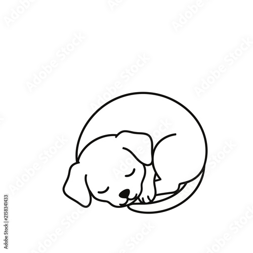Sleeping puppy outline