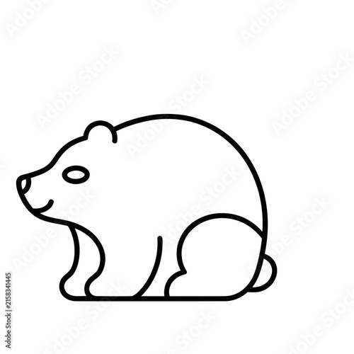 Simple line drawing of a bear