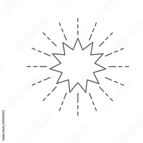 Starburst shape with dashed lines