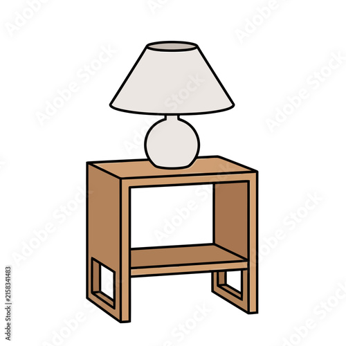 Table lamp on a wooden nightst