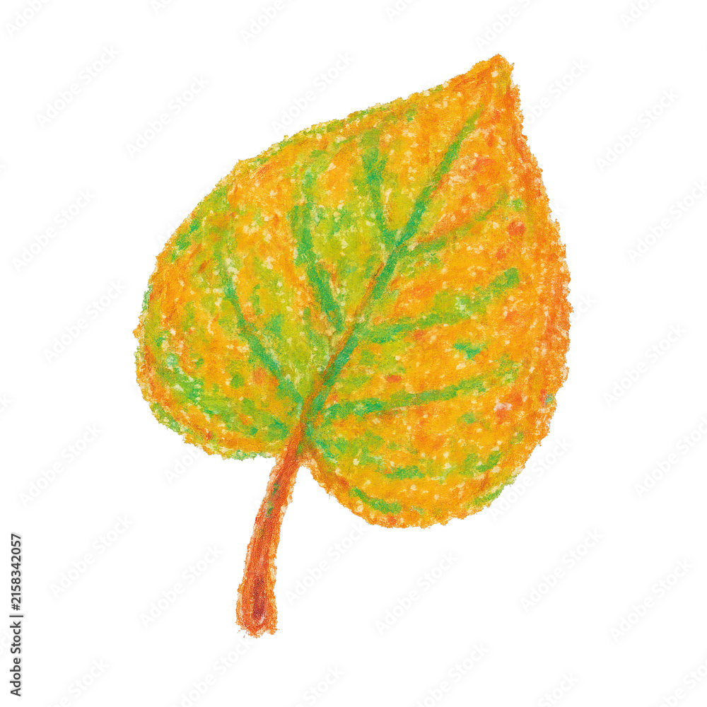 Naklejka premium PNG Colorful crayon autumn leaf