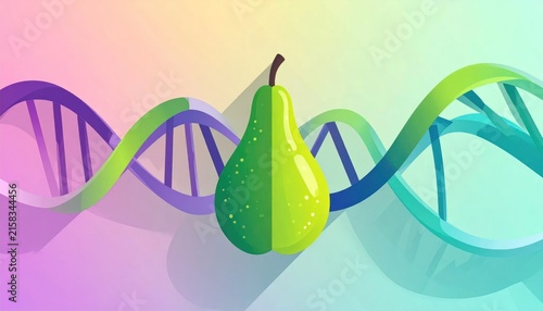 Genetic modification of fruit concept.