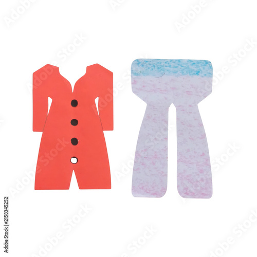 Canvastavla Red heart-shaped with white polka dots next to white cloud-shaped cloud shape wh
