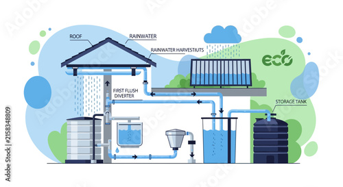 Modern smart home automation system with connected devices.
