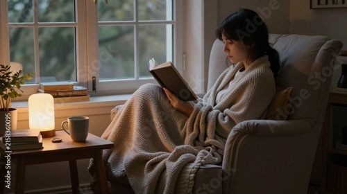 Quiet reading in cozy chair