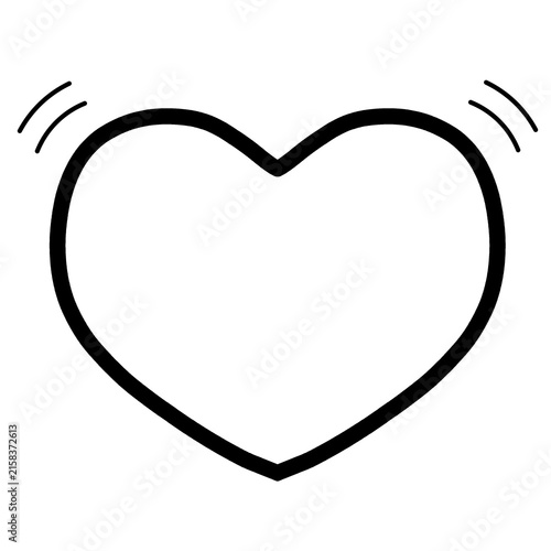 Canvastavla Hand Drawn Beating Heart Symbol Isolated on Transparent Background, Love and Exc
