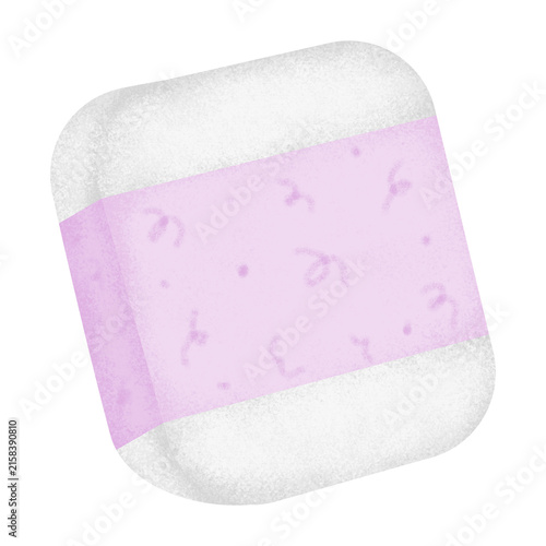 Pink and White eraser Cube Illustration