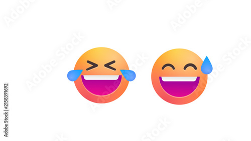 Obraz na płótnie Funny laughing icon isolated on transparent background