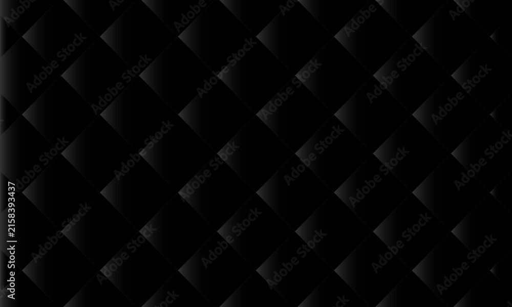 Naklejka premium Black Quilted Leather Texture Background – Dark Diamond Pattern with Soft Gradient, Luxury Upholstery Design
