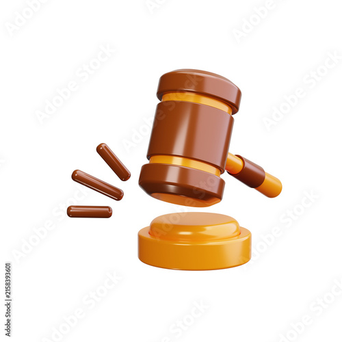gavel 3d render icons