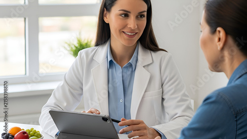 Nutritionist Consulting Client on Healthy Lifestyle
