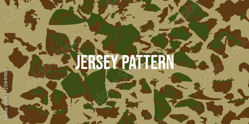 Green Brown Camouflage Jersey Fabric Pattern