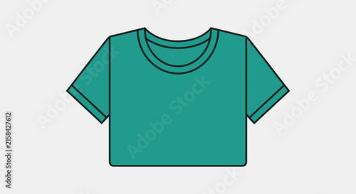 A simple teal colored short sleeve shirt isolated on a plain background