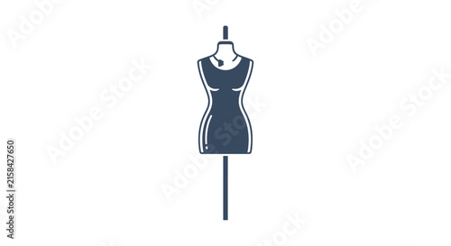 A minimalist vector illustration of a professional tailor mannequin