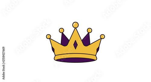 A simple illustration of a golden royal crown on a white background