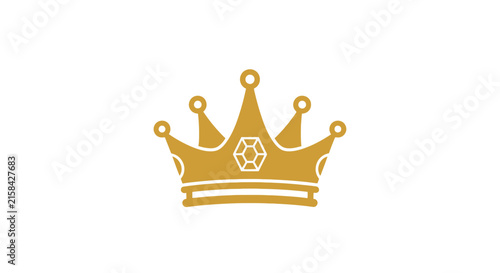 A golden royal crown icon is centered against a clean white background