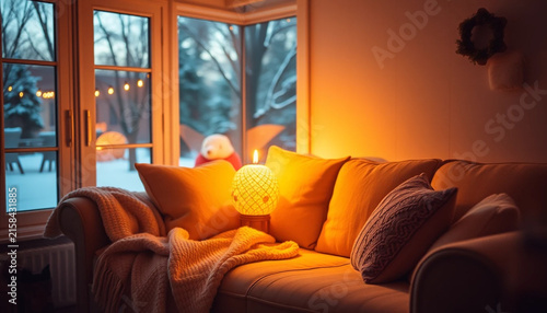 Cozy warm space with gentle evening light