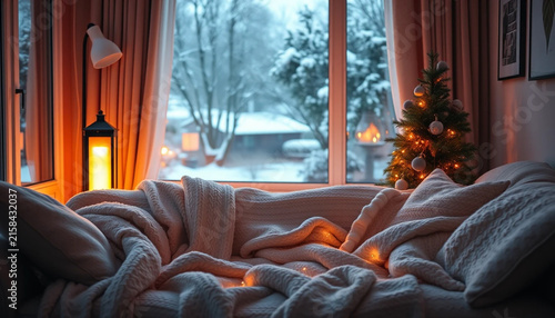 Gentle warmth fills cozy home interior