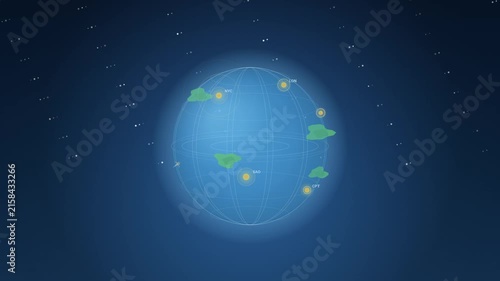 Global Delivery Logistics Network Animation with Animated Plane Routes