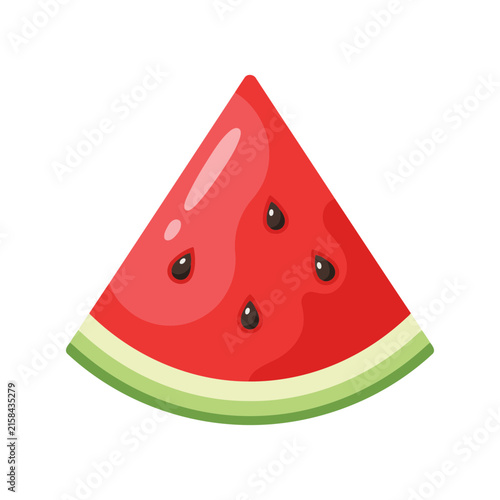 Fresh slice of watermelon isolated on white background