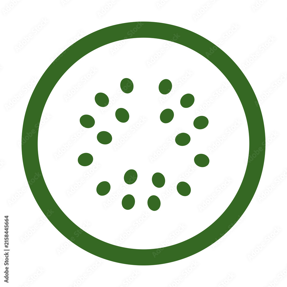 Fototapeta premium Green circle symbol with dots pattern abstract design element