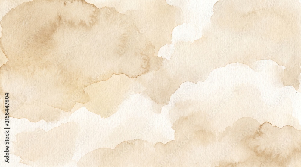 Fototapeta premium Beige watercolor washes create a soft textured background