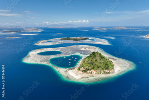 Konstfotografi Aerial view of the natural scenery of the coral atolls in East Nusa Tenggara, Ko