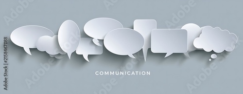 White Paper Speech Balloons Communication Header