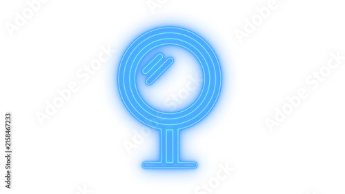 Canvastavla Glowing neon tabletop mirror icon isolated on transparent background