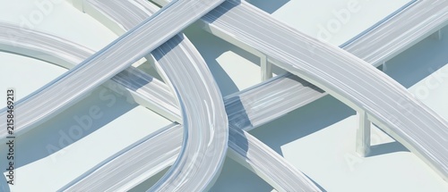 Abstract view of intertwined roadways.