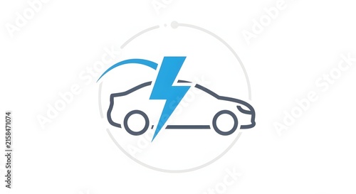 Electric car icon, eco-friendly vehicle concept, modern EV symbol, green energy design