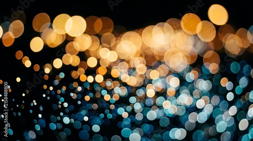 Bokeh traffic light at night in the street of a big city. High quality image