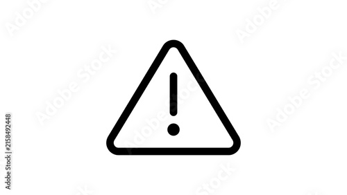 Warning triangle icon exclamation mark black line for alert notice.