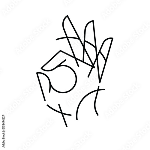 Abstract Hand Gesture Icon