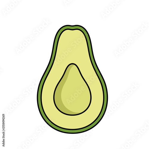 Avocado half illustration