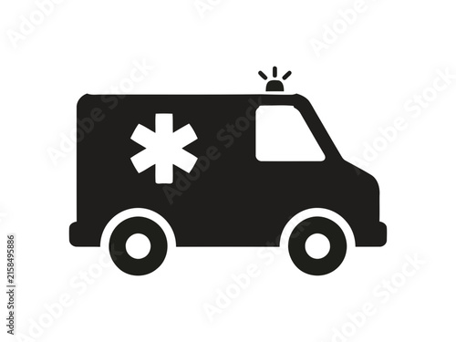 Emergency Ambulance Silhouette Icon – Medical Rescue Vehicle Vector