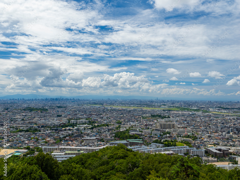 Fototapeta premium 夏の青空と都市の風景