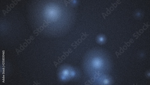 Dark blue background, featuring soft glowing, circular orbs with, a subtle grainy, texture overlay